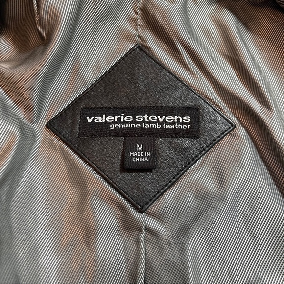 Valerie Stevens Sleek 100% Lamb Black Leather Jacket Classic Soft Medium - Picture 6 of 8